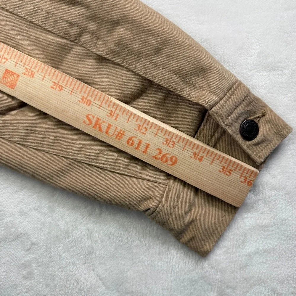 Gap Mens Tan Cotton Twill Quilted Lined Workwear Utility Jacket Large